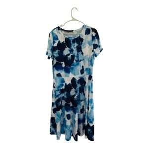 Blue and White Women's Dress